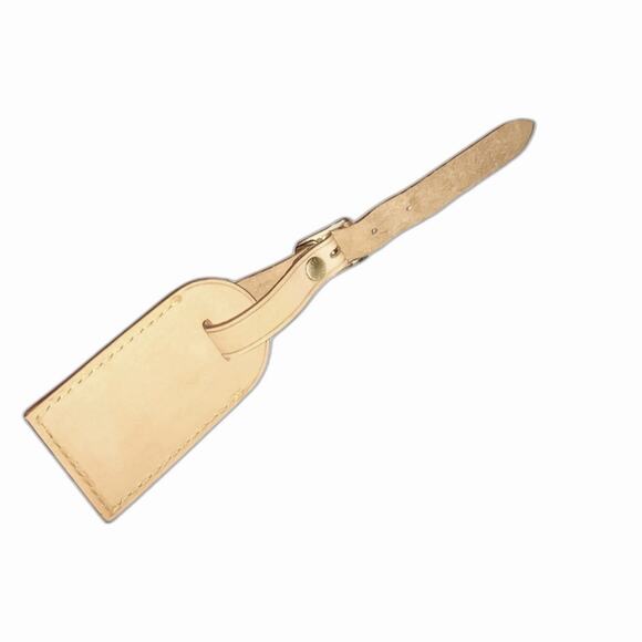 Louis Vuitton Name Tag Small Beige Restored Vintage Tags AUTHENTIC! - Picture 4 of 8